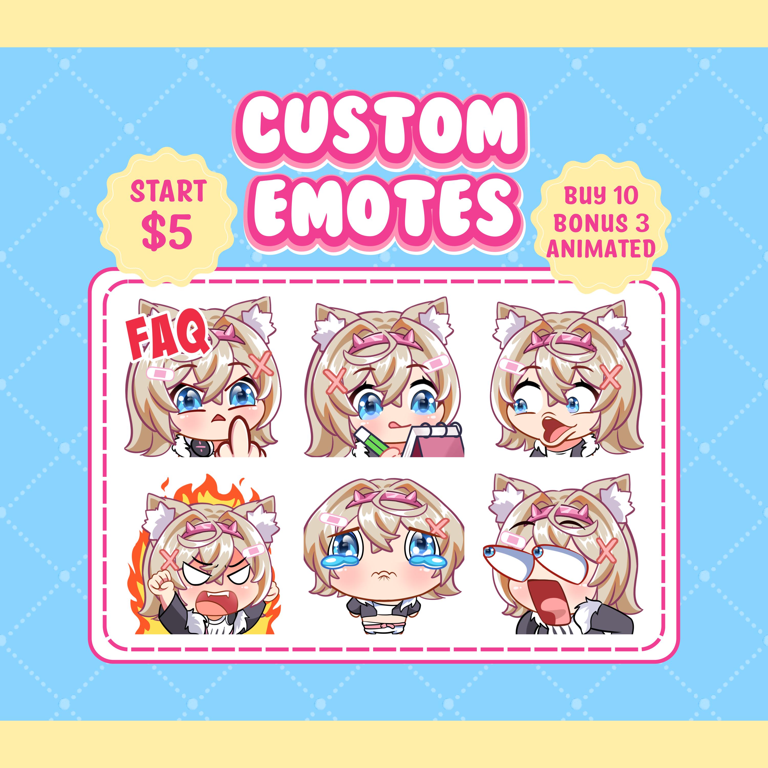 Spring Emotes Custom Twitch Emotes, Animated Emotes, Kick Emote for Streamer, Chibi ...