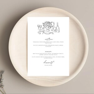 Whimsical Wedding Menu template