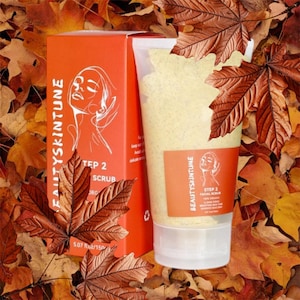 Turmeric Face Scrub, brightening scrub,  gentle face exfoliation polish for smooth skin.