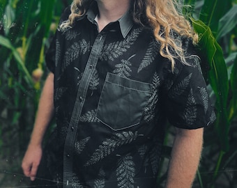 Dark Ferns Short Sleeve Button Down