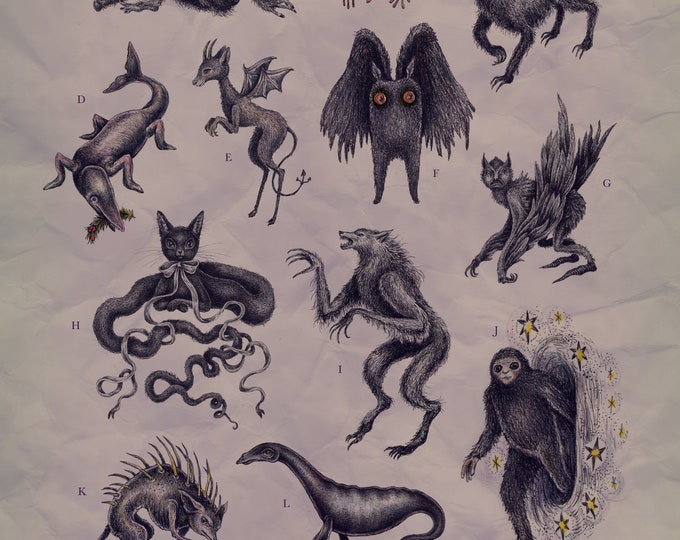 Cryptids - 8.5x11 Print - Etsy