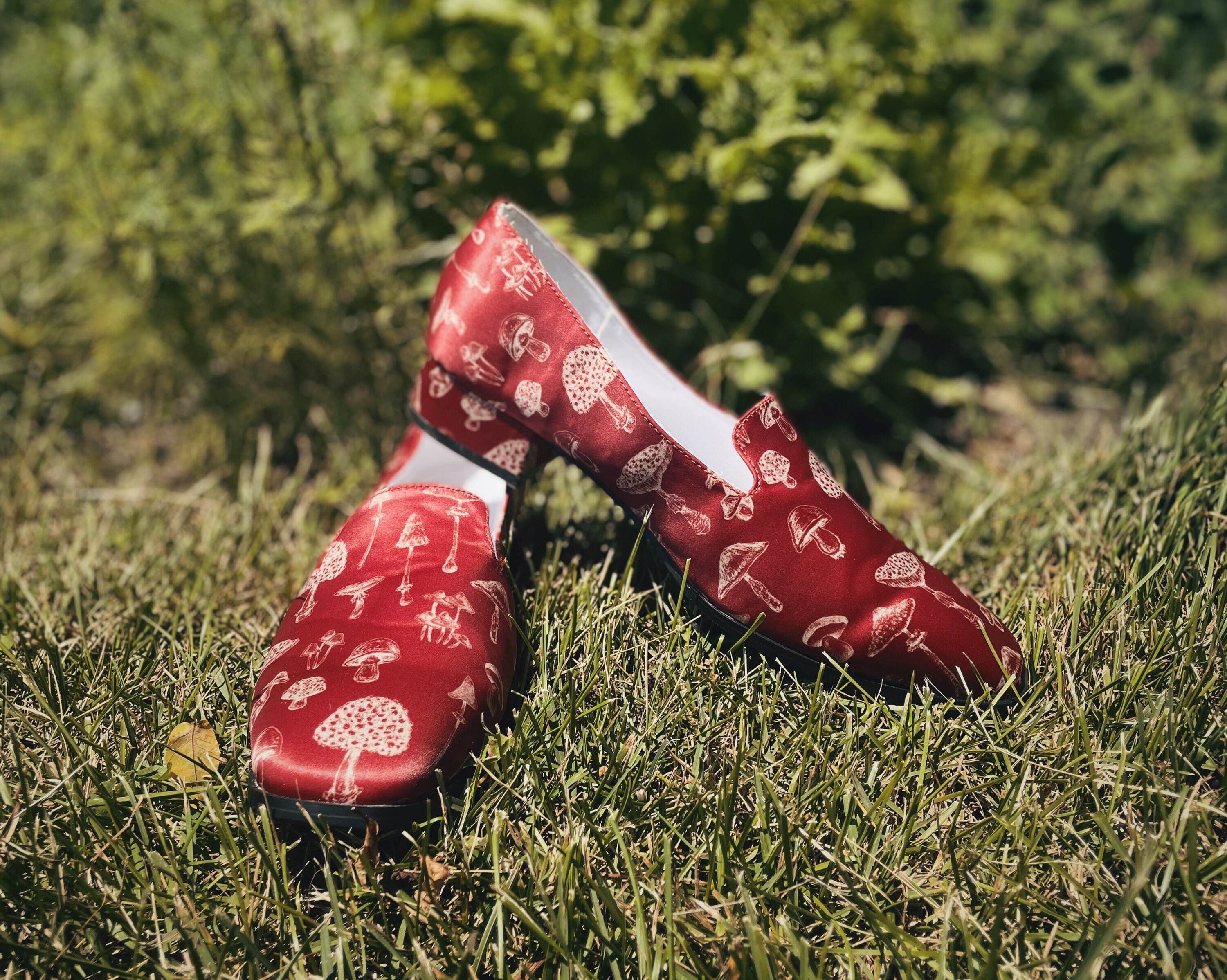 Satin Mushroom Heels