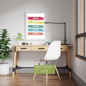 Positive Affirmations Wall Art | Inspirational Quote Print | Motivational Printable Decor | Daily Affirmation Digital Download | Home Decor
