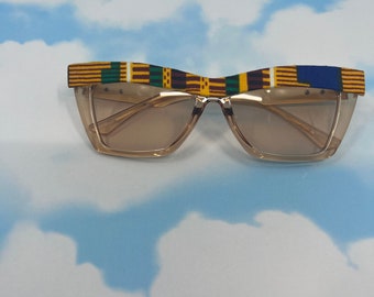 Afrikanska tryckta solglasögon anpassade solglasögon karnevalssolglasögon mode solglasögon Ankara solglasögon unika solglasögon statement solglasögon