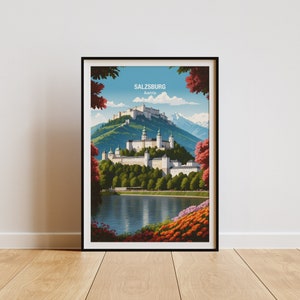 Salzburg Austria Wall Art Print - Salzburg City Print, Austria Wall Art, Travel Gift, Home Decor, European Travel Decor