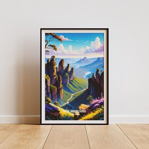 Blue Mountains Australia Wall Art Print - Blue Mountains Print, Nature Art, Wall Decor, Gift for Travelers, Adventure Lover Gift