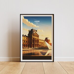 Louvre Museum Wand Kunst Druck - Louvre Frankreich Kunstdruck, Paris Wand Dekor, Französisch Geschenk, Wohnkultur, Sammler Reise Kunst