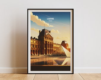 Louvre Museum Art Print: Paris Travel Poster
