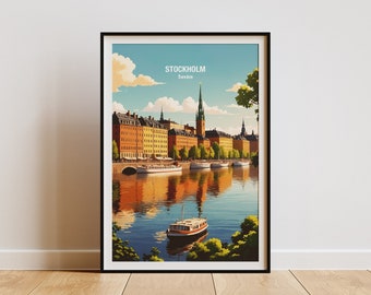 Stockholm Sweden Art Print: City of Islands Travel Poster