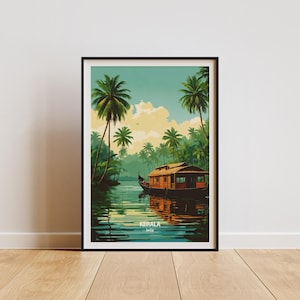 Kerala India Wall Art Print - Kerala Art Print, Kerala Wall Decor, Indian Landscape, Unique Gift, Travel Lover, Home Decor