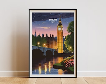 London Skyline Art Print: Travel Souvenir Home Decor