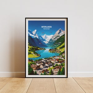 Interlaken Wall Art Print - Interlaken Print, Scenic Switzerland Art, Travel Gift, Adventure Decor, Wall Art, Nature Lover Gift