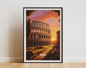 Rome Colosseum Print: Italy Travel Poster