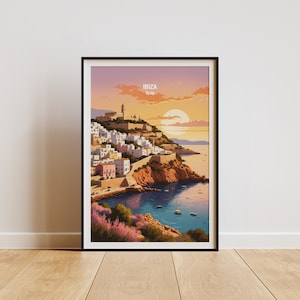 Ibiza Spanien Wand Kunst Druck - Ibiza Kunstdruck, Ibiza Wand dekor, Strand Liebhaber Geschenk, Sommer Urlaub Andenken, Reise Dekor