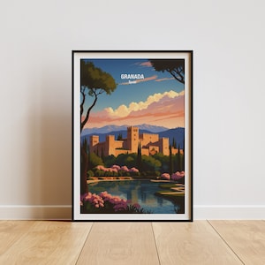 Granada Spain Wall Art Print - Granada Art Print, Alhambra Poster, Spanish Decor, Gift for Travelers, Home Wall Art