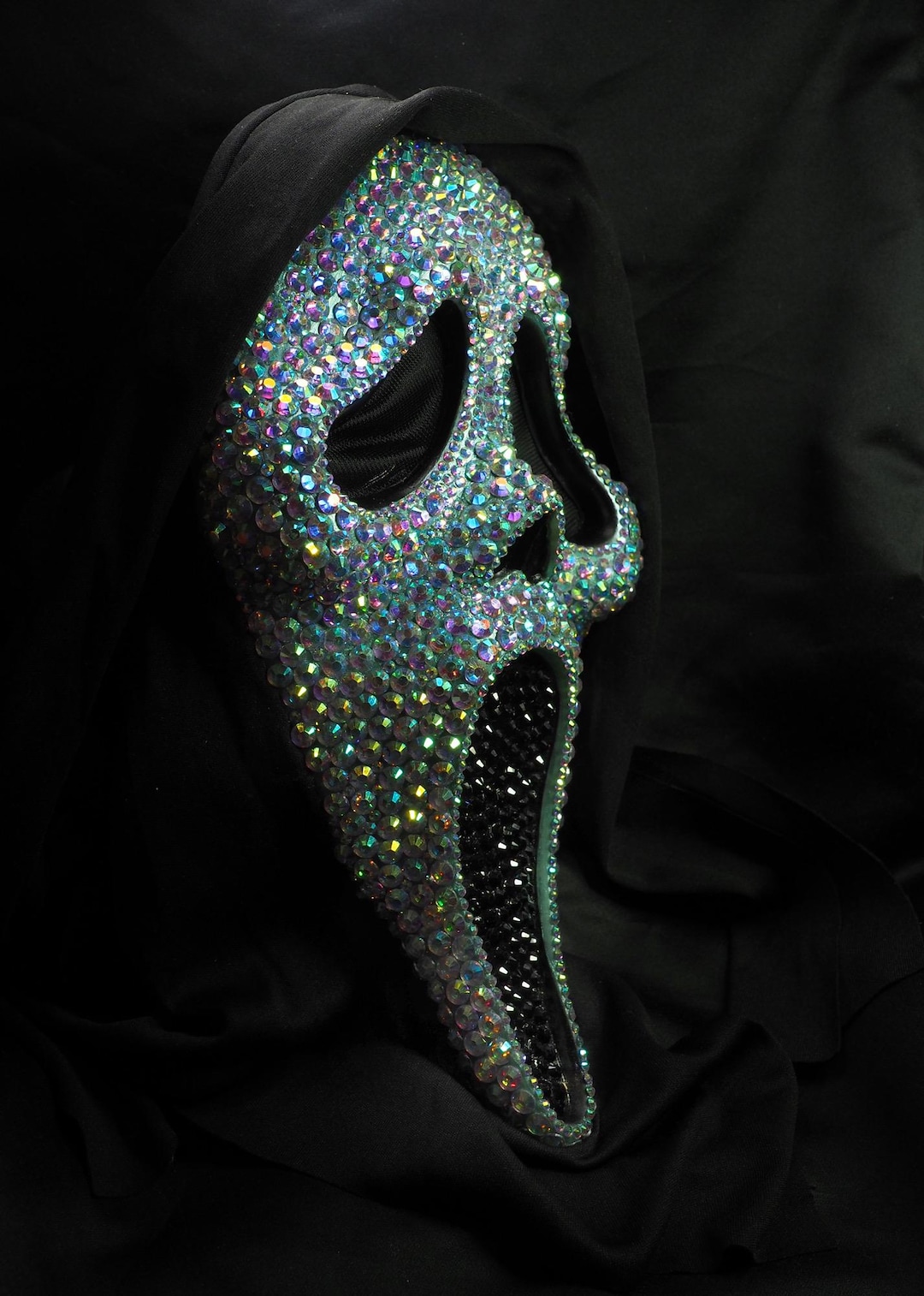 Rhinestone Bedazzled Ghostface Scream Mask - Etsy