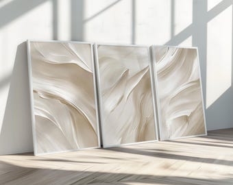 Beige Abstract Print Set of 3 | Neutral Wall Art Set of 3 | Beige Wall Art | Minimalist Wall Art | Poster Beige | Abstract Wall Art | 0023
