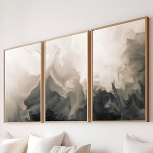 Modern Neutral Abstract Gallery Wall Art Set of 3 Minimalist Wall Art Beige Black Neutral Digital Download Prints Minimalistic Wall Art 0065