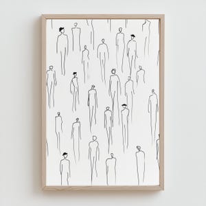 Figure Art Vintage Sketch Print Abstract Line Art Minimalist Lines Wall Art Neutral Soft Tones Sketch Print Vintage Figure Line Drawing 0038