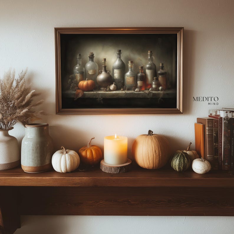Halloween Wall Art Bundle | Spooky Fall Decoration | Dark Moody ...