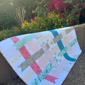 Ribbon Box Quilt Kit Custom Curated - Sew Romantic - Art Gallery - Pattern by Cloud 9  55&quot;x63&quot; FQs and background for top & binding included