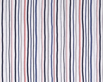 Carnation Stripe - Studio 8 - Navy Half Yard Cotton Fabric