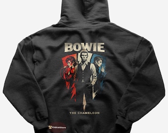 David Bowie Kapuzenpullover | Rock Musik Hoodie | Helden | Let's Dance | Lachend mit Liza | David Bowie Merch | Unisex Hoodie aus Baumwolle
