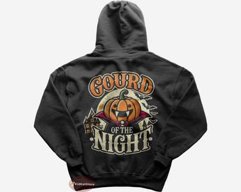 Kürbis Der Nacht Hoodie - Halloween Entworfener Hoodie - Gruseliger Halloween Hoodie - Vampir Hoodie - Kürbis Hoodie - Lustiger Halloween Hoodie
