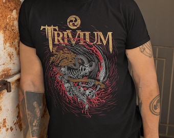Mens Vintage Y2K Black TRIVIUM Ascendancy Short Sleeved T-shirt