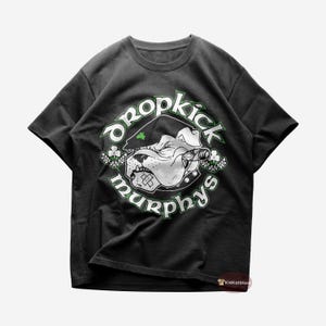 -shirt Dropkick Murphys | Chemise musique punk | Détruisez la merde | Tatouage rose | Chanson ouvrière | Produits dérivés Dropkick Murphys | T-shirt en coton