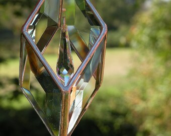 Stained Glass Suncatcher 3D Glass Art Geometric Clear Beveled Glass