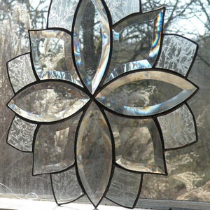 Stained Glass window stained glass art Clear Beveled Stained Glass window stained glass panel stained glass accent image 1