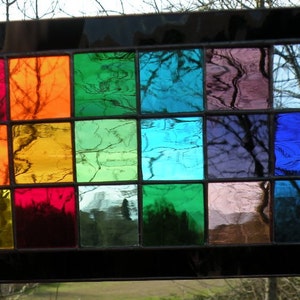 Stained Glass window  Rainbow stained glass window panel rectangle ravenglassgirl Glass Art