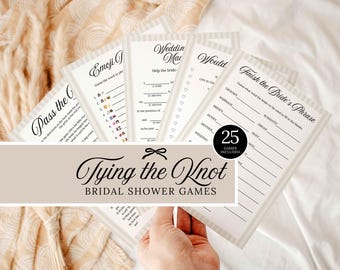 Tying the Knot Bridal Shower Games Bundle, 25 Editable Games (Digital Download)