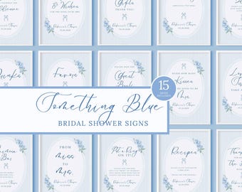 Something Blue Bridal Shower Signs Bundle (Digital Download)