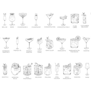 Letrero de menú de bar con bebidas de autor, letrero de menú de cócteles para boda, plantilla de menú de bar, boda vintage con dinero antiguo, boda clásica – ELEANOR imagen 7