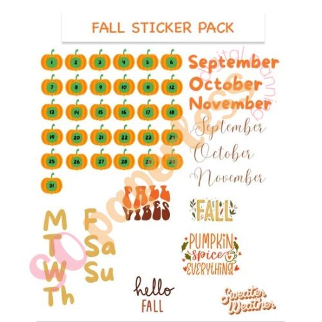 Cozy Fall Goodnotes Stickers Cute Autumn Planner Stickers - Etsy