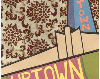 Uptown Theater Print - Minneapolis Cut Paper Collage Artwork (FREE SHIPPING!)