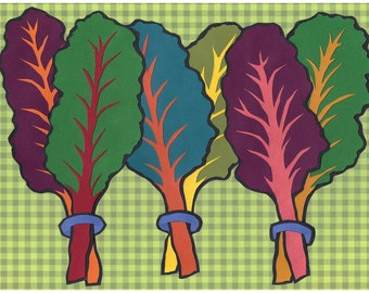 Farmer's Market Rainbow Chard Print FREE SHIPPING