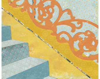 South End Summer - Boston cut paper print