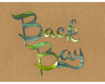 Back Back Boston Typography Priny