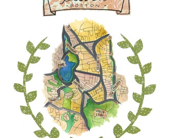 Jamaica Plain Boston Neighborhood Map Imprimer