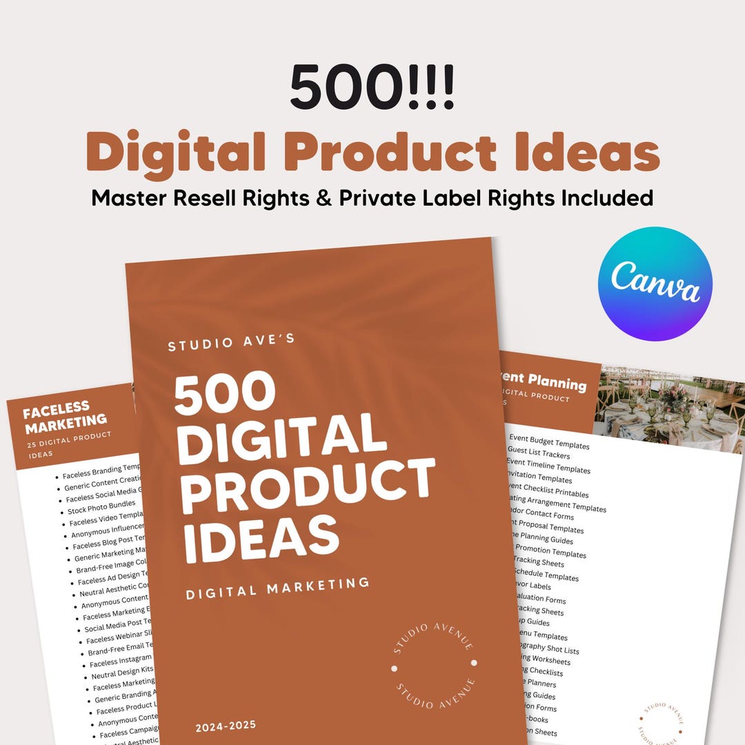 Unlock 500 Digital Product Ideas for Passive Income | Generate Sales ...