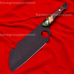 Cleaver Knife Camouflage Color Pattern Handle Ready to use Sharp Edge Full Tang Birthday Gift BBQ Gift Anniversary Gift Thanksgiving Gifts