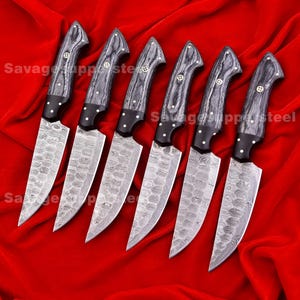 Steak Knives Set 6 pcs Custom Handmade Steak Knives Bbq Steak Knives Table Knives Birthday Gifts Anniversary Gifts Thanksgiving Gifts