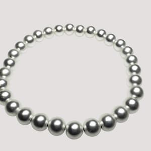 Hematite Beaded Bracelet, Matte Silver Colour, 6MM, Gift, women&#39;s bracelet, men&#39;s bracelet