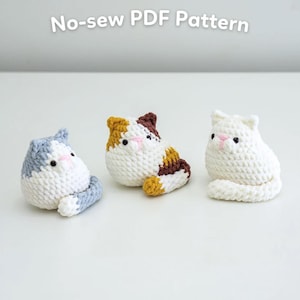 No-sew 3in1 Cat Crochet Pattern Bundle, Digital PDF in English, Deutsch, Français, Español, Português, Perfect for Cat Lovers and Beginners
