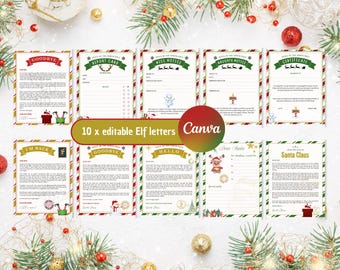 Kit de duende navideño / Kit de duende con letras imprimibles / Carta de Papá Noel / Regalo de Navidad / Rellenos para calcetines / Actividades de duende / Accesorio de llegada de duende