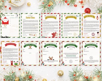 Kit de duende navideño / Kit de duende con letras imprimibles / Carta de Papá Noel / Regalo de Navidad / Rellenos para calcetines / Actividades de duende / Accesorio de llegada de duende