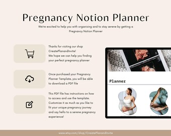 Planificador de embarazo / Diario de embarazo / Planificador de embarazo / Lista de verificación de embarazo / Diario de embarazo / Futura mamá / Planificador de parto / Regalo